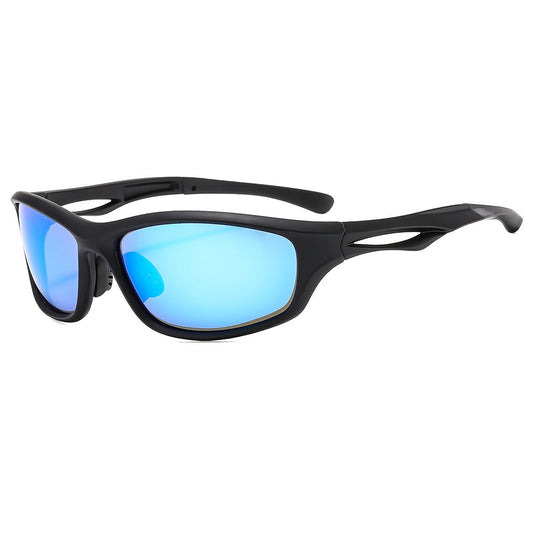 Unisex Fietsbril Techsuit 9309, Gepolariseerd, Zwart Blauw
