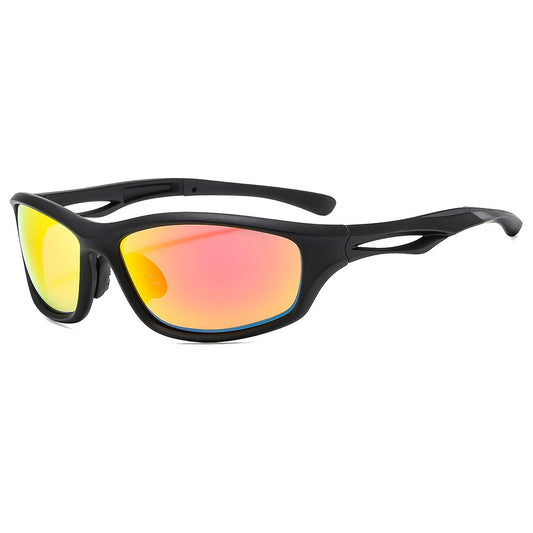 Unisex Fietsbril Techsuit 9309, Gepolariseerd, Zwart Rood