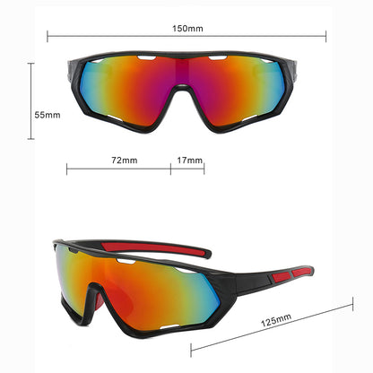 Unisex Fietsbril Techsuit 9330, Zwart Rood