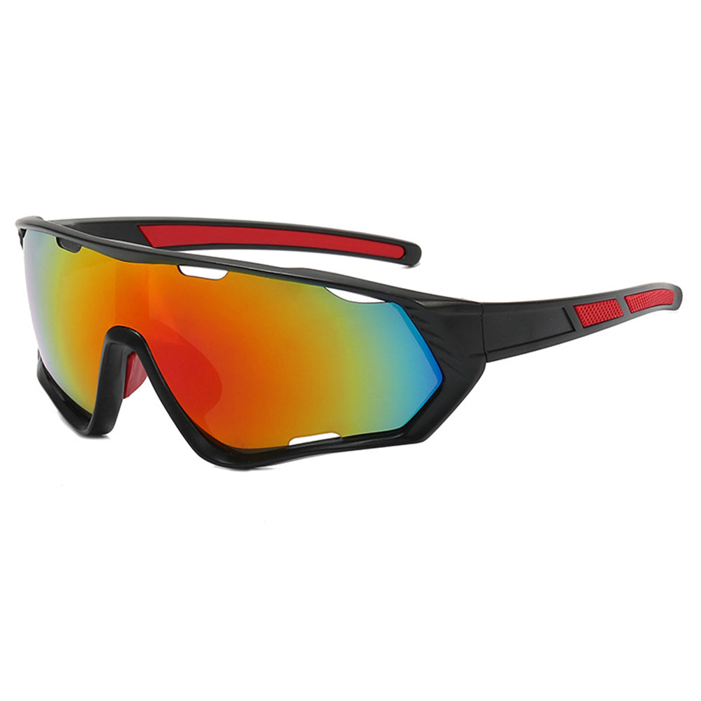 Lunettes de Cyclisme Unisexes Techsuit 9330, Noires Rouges Oranges
