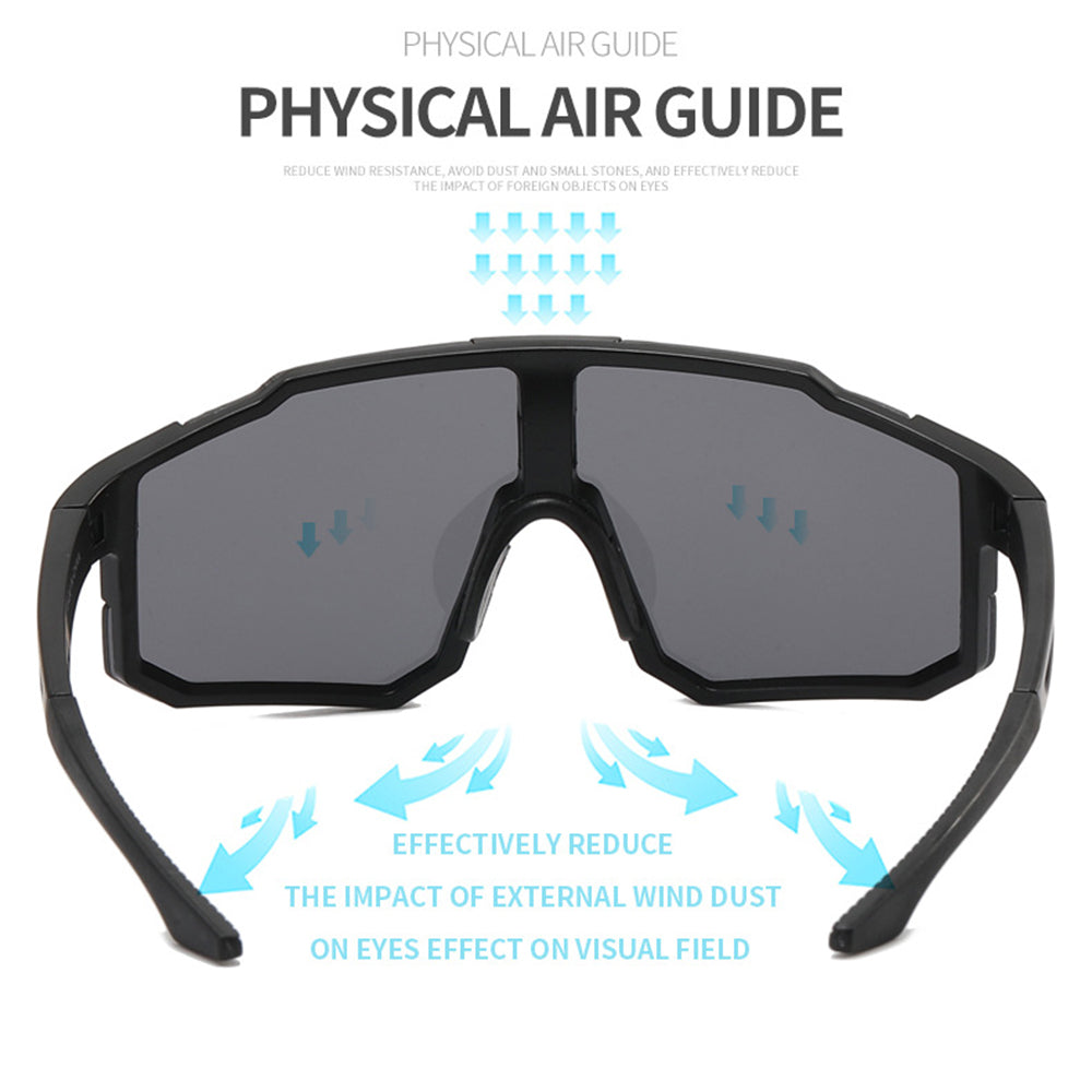 Lunettes de Cyclisme Unisexes Techsuit 9337, Protection UV, Noir Bleu
