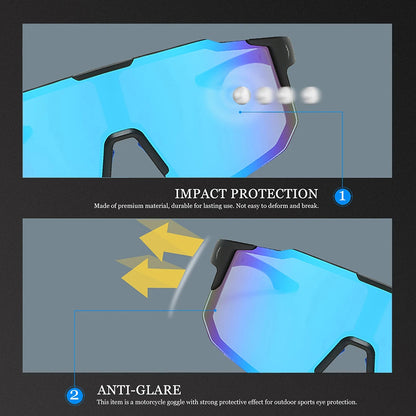 Lunettes de Cyclisme Unisexes Techsuit 9337, Protection UV, Noir Bleu