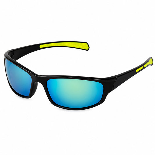 Unisex Fietsbril Techsuit 9937, Zwart Blauw Geel