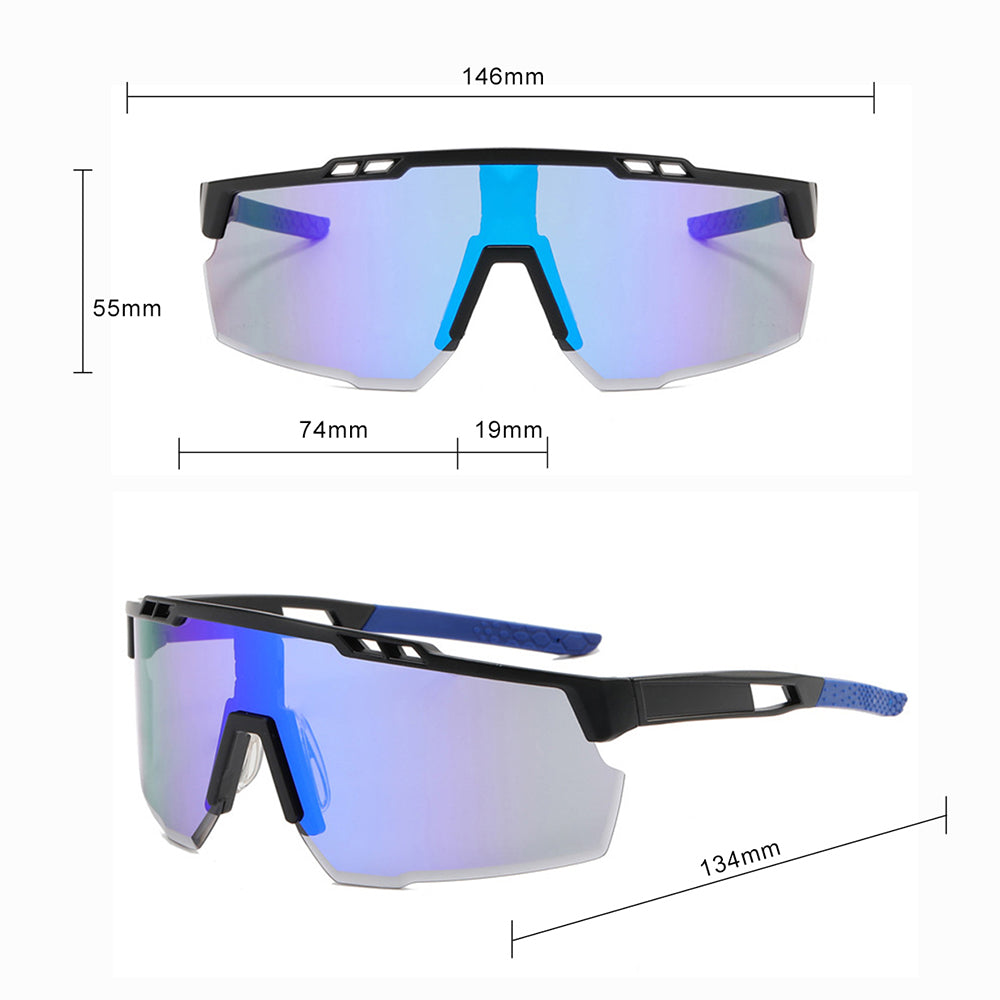 Unisex Fietsbril Techsuit 9963, Zwart Blauw