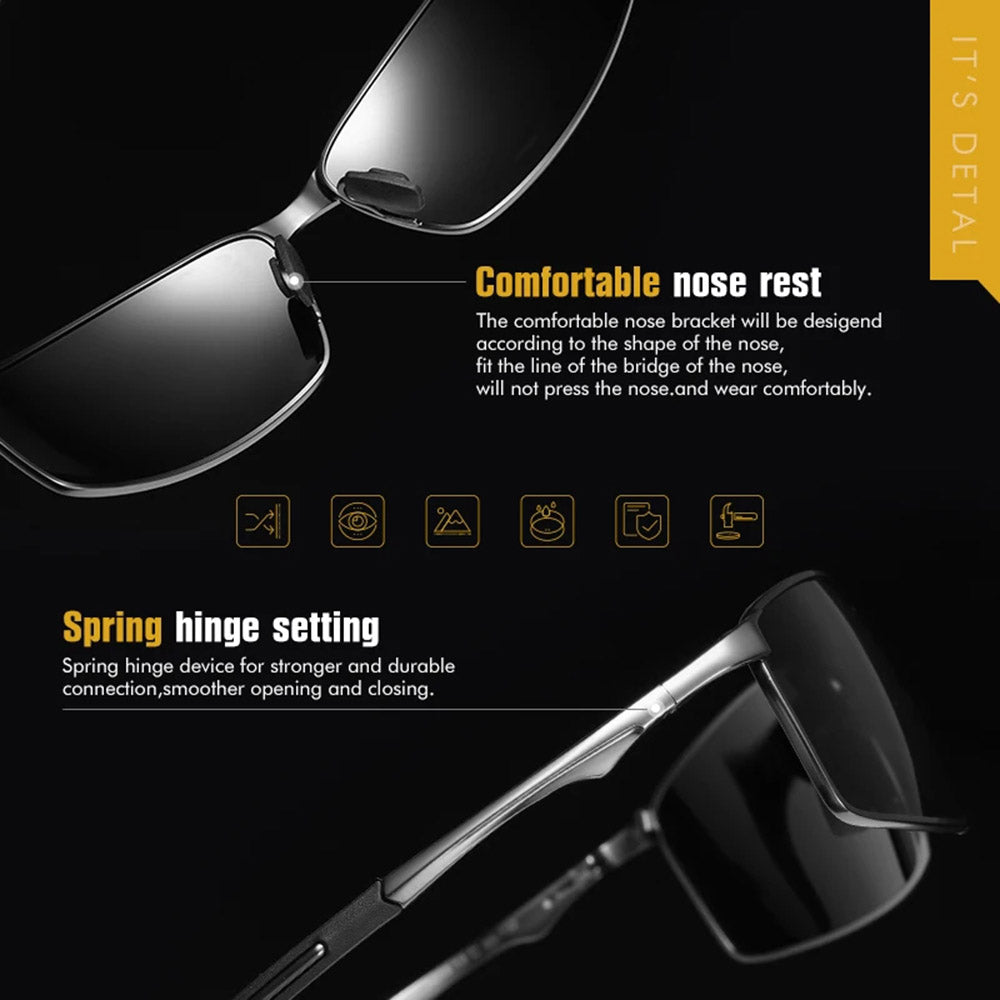 Herren-Sonnenbrille Techsuit 559, polarisiert, UV-Schutz, Grau Schwarz