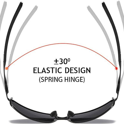 Herren-Sonnenbrille Techsuit 559, polarisiert, UV-Schutz, Grau Schwarz