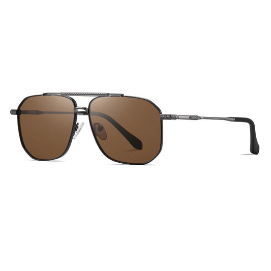 Herenzonnebril Techsuit 8538, Gepolariseerd, UV-bescherming, Grijs Bruin