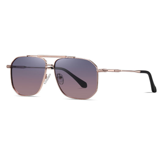 Herenzonnebril Techsuit 8538, Gepolariseerd, UV-bescherming, Roze Goud Paars