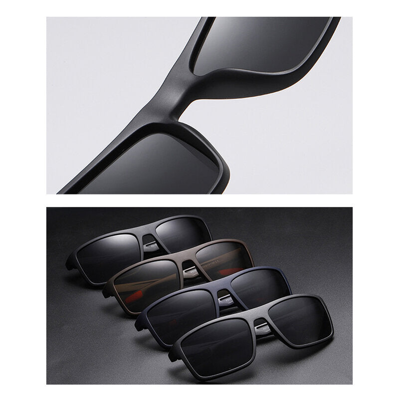 Lunettes de Soleil Homme Techsuit TR90 (MM101), Polarisées, Protection UV, Noir Mat Gris