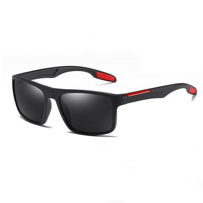 Herren-Sonnenbrille Techsuit TR90 (MM101), polarisiert, UV-Schutz, matt schwarz rot