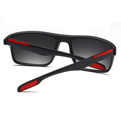 Herren-Sonnenbrille Techsuit TR90 (MM101), polarisiert, UV-Schutz, matt schwarz rot