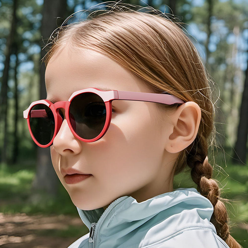 Techsuit 601 Kinderzonnebril, Gepolariseerd, UV-bescherming, Zwart Grijs