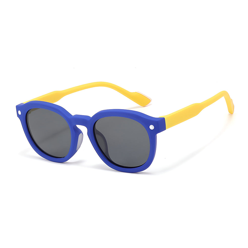 Techsuit 616 Kinder-Sonnenbrille, polarisiert, UV-Schutz, Blau-Gelb