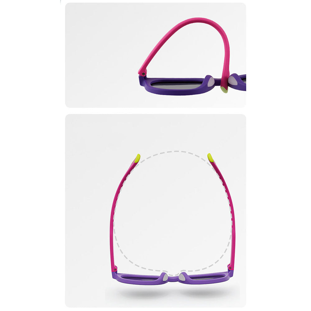Techsuit 616 Kinder-Sonnenbrille, polarisiert, UV-Schutz, Blau-Gelb