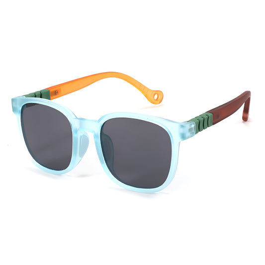 Techsuit 9694 Kinderzonnebril, Gepolariseerd, UV-bescherming, Blauw Zwart