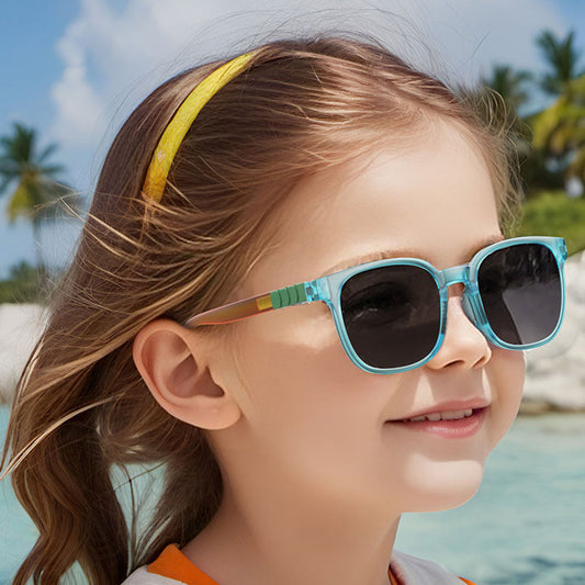 Techsuit 9694 Kinderzonnebril, Gepolariseerd, UV-bescherming, Blauw Zwart