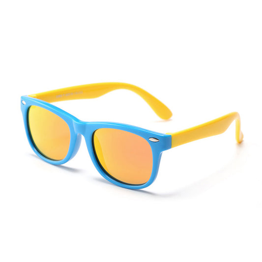 Techsuit D802 Kinderzonnebril, Gepolariseerd, UV-bescherming, Blauw Geel Oranje