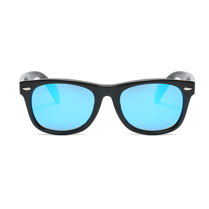 Techsuit D802 Kinder-Sonnenbrille, polarisiert, UV-Schutz, Marineblau Gelb