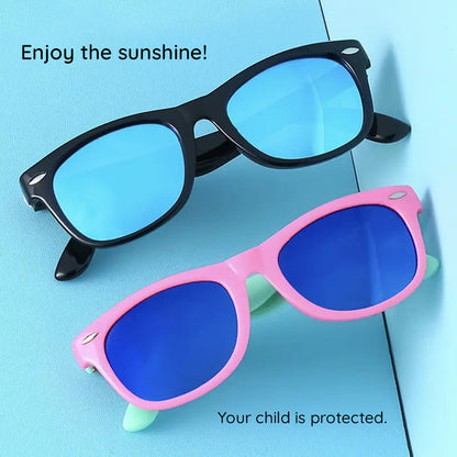 Techsuit D802 Kinder-Sonnenbrille, polarisiert, UV-Schutz, Marineblau Gelb