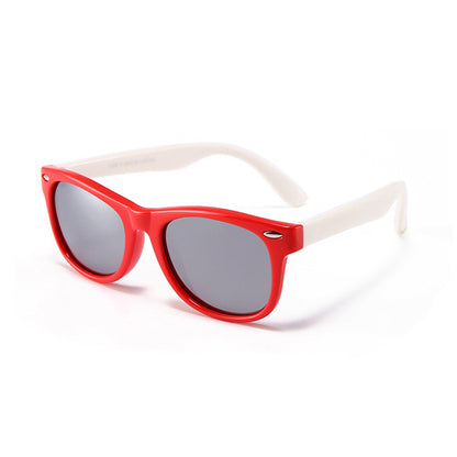 Lunettes de Soleil Enfants Techsuit D802, Polarisées, Protection UV, Rouge Blanc