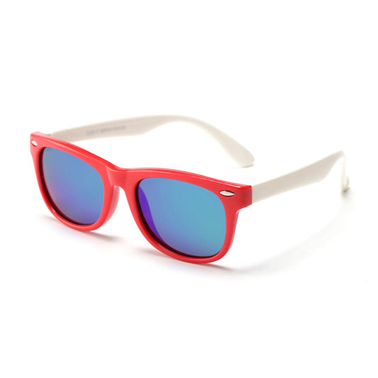 Techsuit D802 Kinderzonnebril, Gepolariseerd, UV-bescherming, Rood Wit Groen