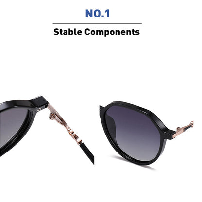 Damen-Sonnenbrille Techsuit 2203, polarisiert, UV-Schutz, Schwarz Grau