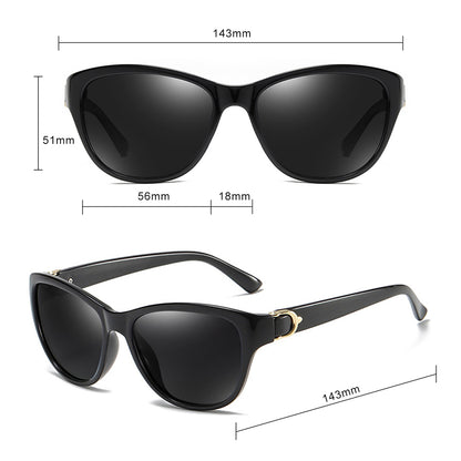 Damen-Sonnenbrille Techsuit A572, polarisiert, UV-Schutz, Schwarz Grau