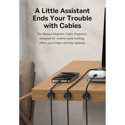 Organisateur de Câbles Baseus Lite Magnétique, Set de 3 Pièces, Blanc B01331106211-00