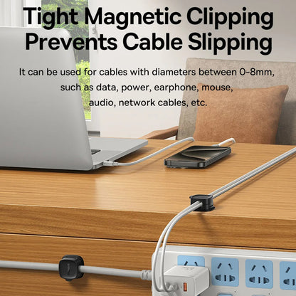 Organisateur de Câbles Baseus Lite Magnétique, Set de 3 Pièces, Noir B01331106111-00