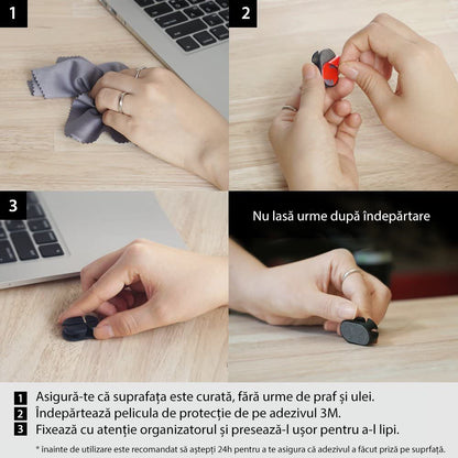 Ringke Kabel Organizer, Set van 6 stuks, Zwart