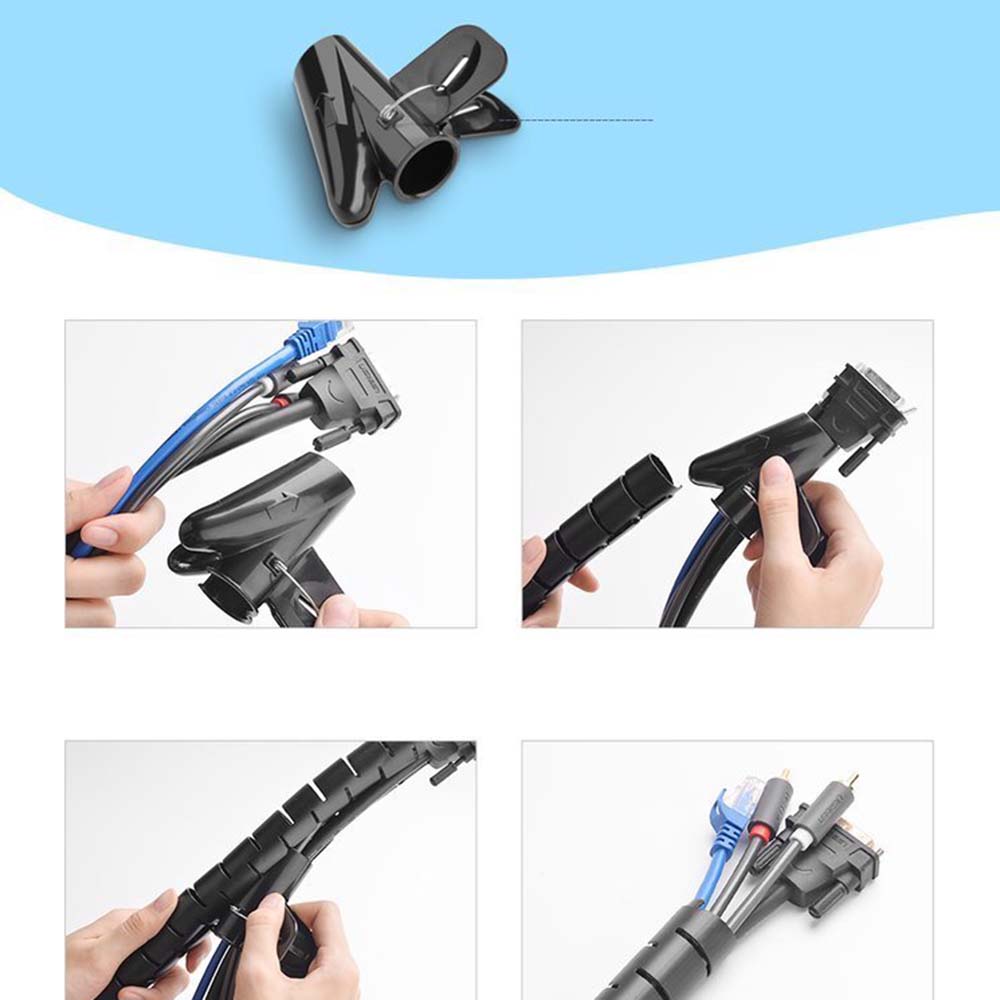 Kabelorganizer UGREEN LP121, 25mm, 1.5m, Zwart