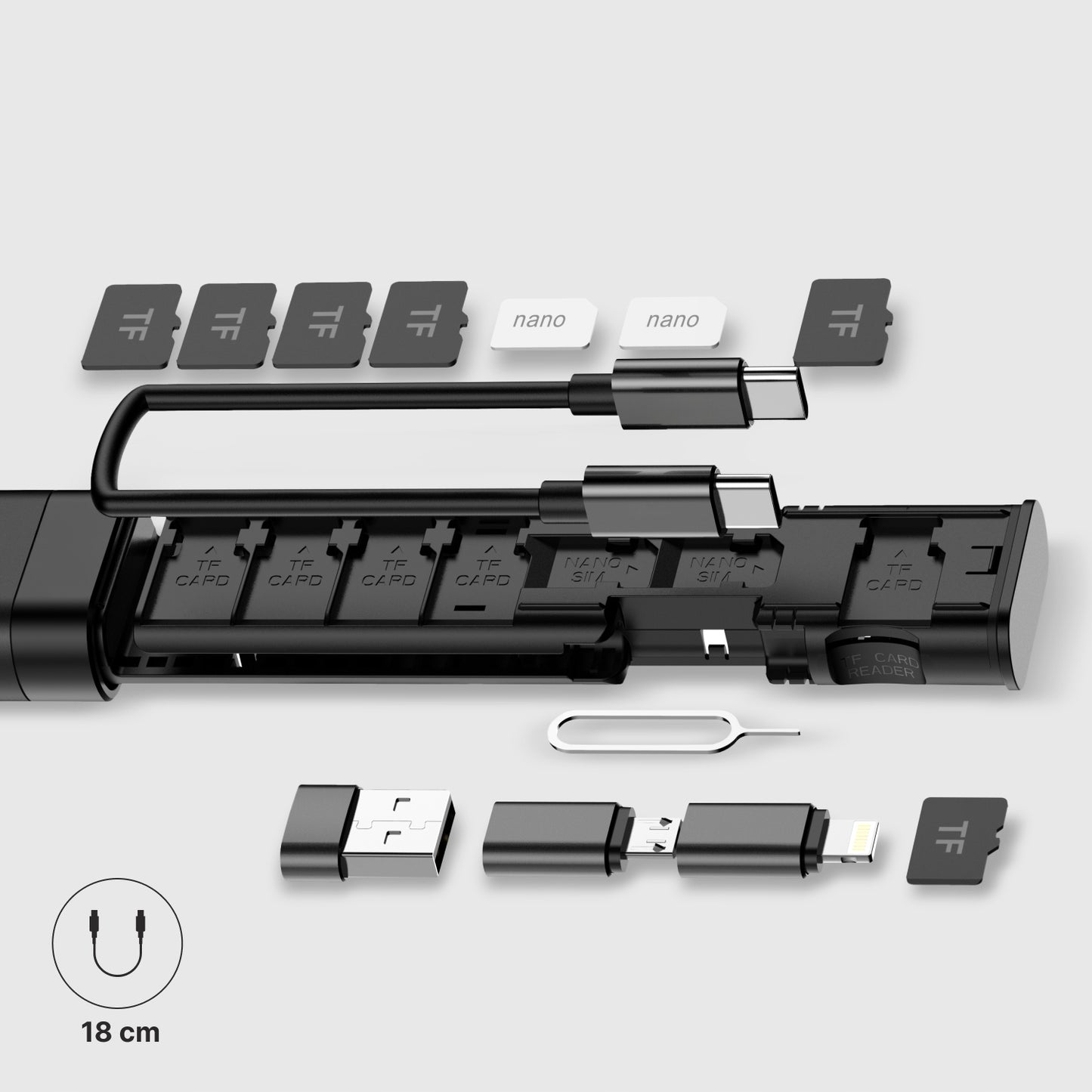 Accessoire Organizer / Kaartlezer Qualo QZS-P-01, Zwart