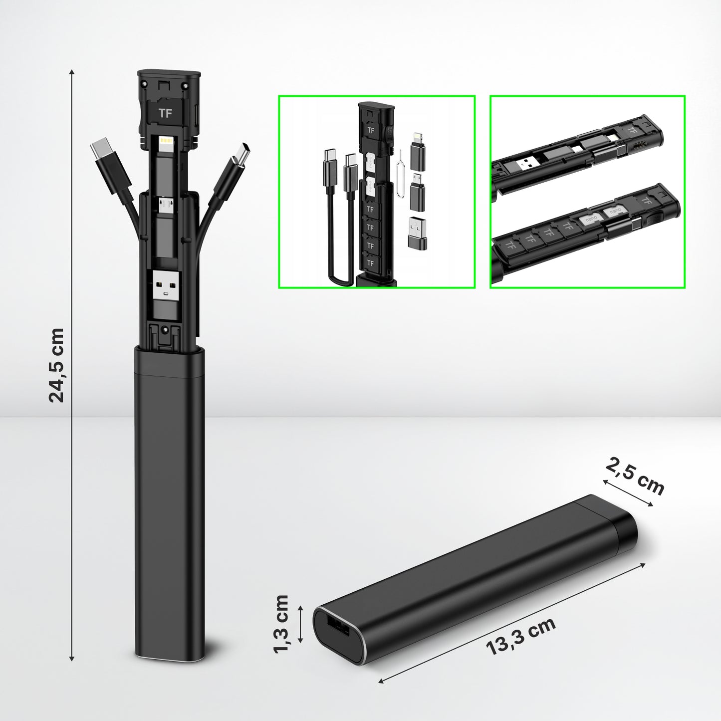 Accessoire Organizer / Kaartlezer Qualo QZS-P-01, Zwart
