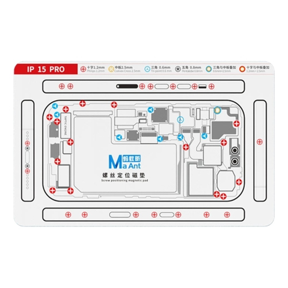 MaAnt Magnetische Schroefmat voor Apple iPhone 15 Pro / 15 Pro Max