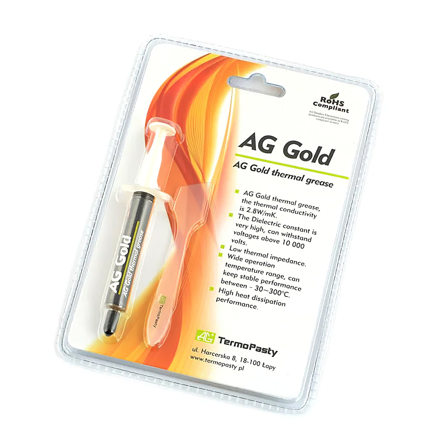 Thermogeleidende pasta Termopasta AG Goud, spuit, 3g