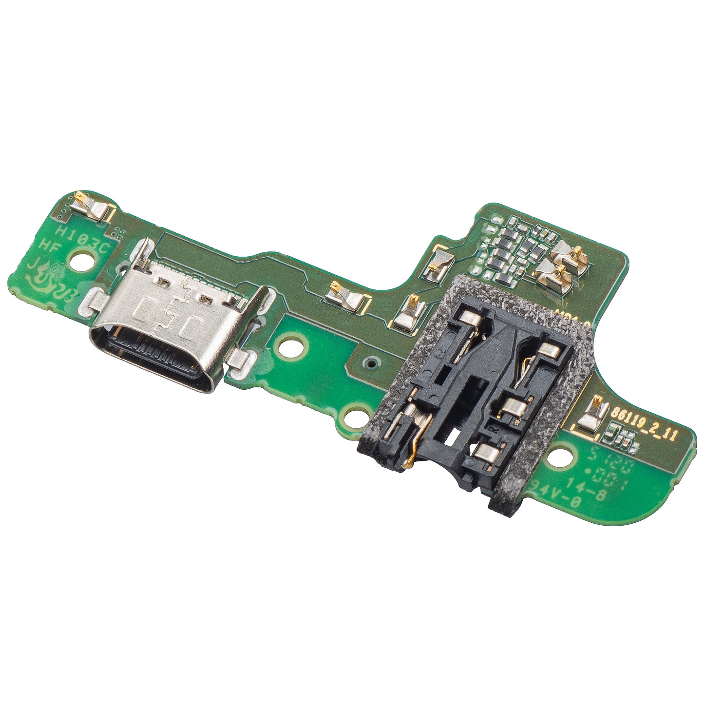 Oplaadconnector printplaat - Audio - Microfoon Samsung Galaxy A20s A207, M12 versie, Service Pack GH81-17775A