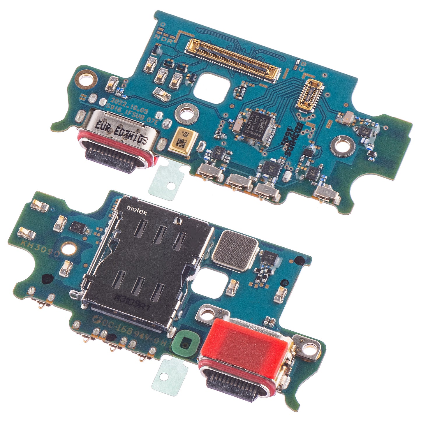 Printplaat met oplaadconnector - Microfoon - SIM-leesmodule Samsung Galaxy S23+ S916, Service Pack GH96-15620A 