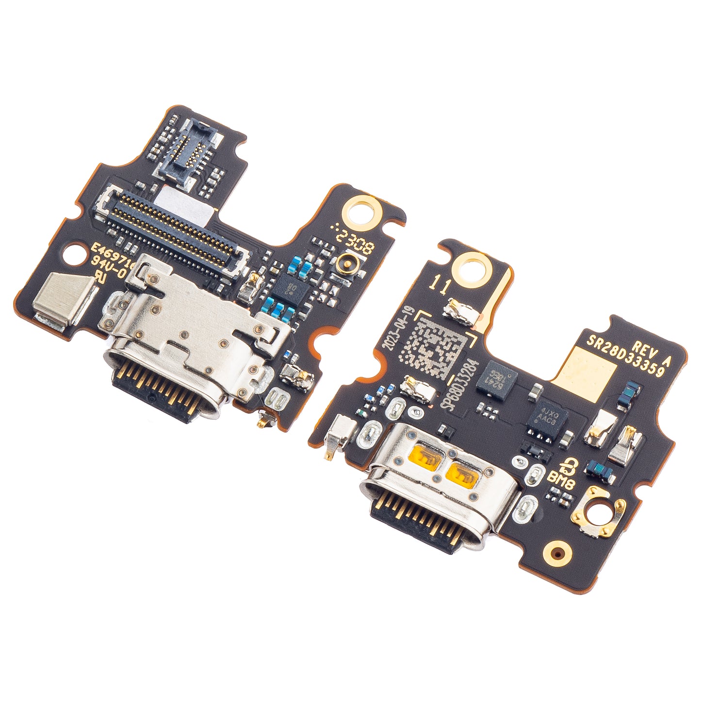 Printplaat met oplaadconnector - Microfoon Motorola Edge 30, Service Pack 5P68C20589