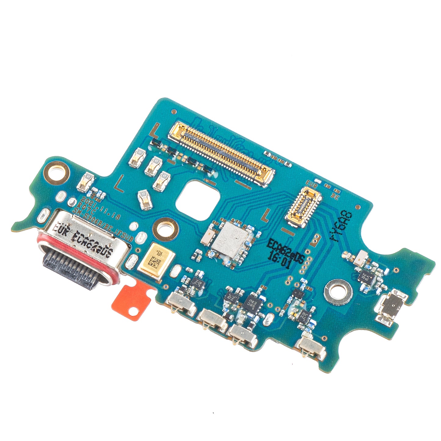 Printplaat met oplaadconnector - Microfoon - SIM-leesmodule Samsung Galaxy S22+ 5G S906, Service Pack GH96-14805A 