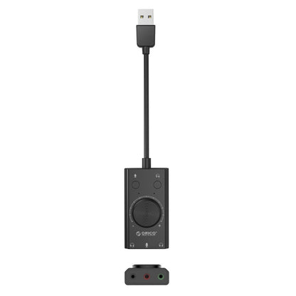Carte son USB Orico SC2, 3 x Jack 3,5 mm, Noire