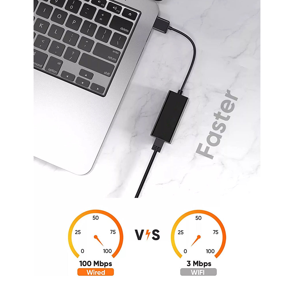 Netwerkkaart Techsuit AC19, RJ45, USB, Zwart