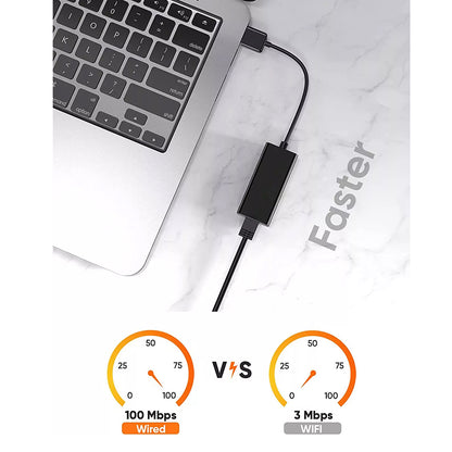 Netwerkkaart Techsuit AC19, RJ45, USB, Zwart