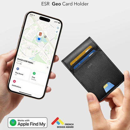 ESR Classic Geo Geldbörse mit Find My Funktion und RFID-Schutz, Schwarz, Neuware