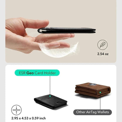 ESR Classic Geo Geldbörse mit Find My Funktion und RFID-Schutz, Schwarz, Neuware