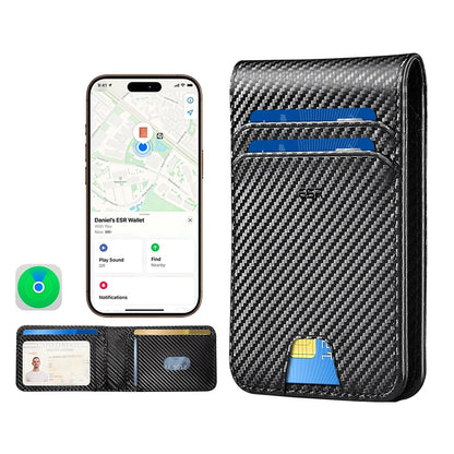 ESR Classic Geo Carbon portemonnee met Find My functie en RFID-bescherming, Zwart