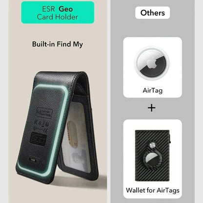ESR Classic Geo Portemonnee met Find My-functie en RFID-bescherming, Zwart