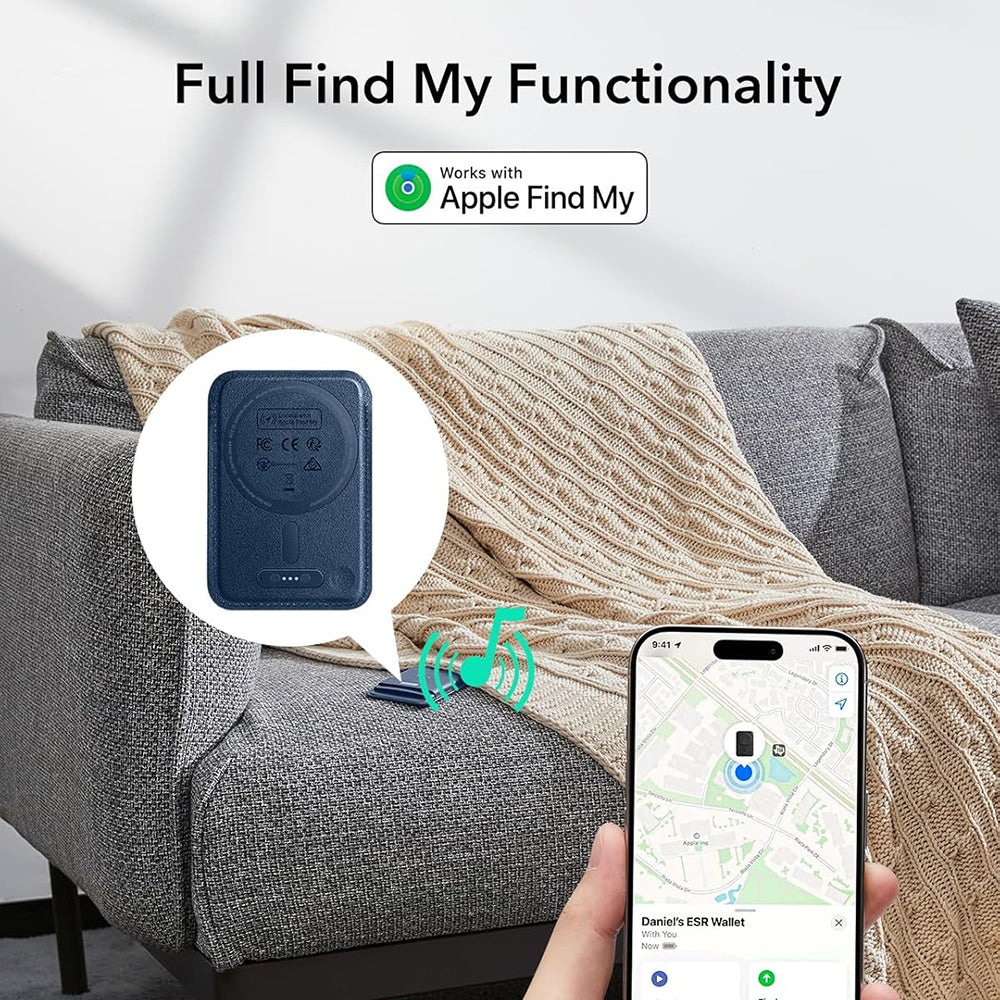 Magsafe portemonnee, ESR, Classic Geo, Marineblauw