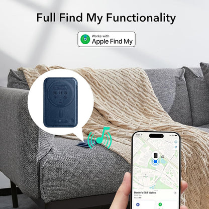 Magsafe portemonnee, ESR, Classic Geo, Marineblauw