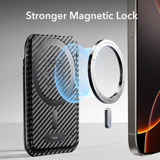 Magsafe Portemonnee, ESR, Classic Geo Carbon, Zwart