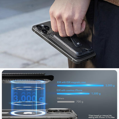 Magsafe Geldbörse, ESR, Findy my Wallet Carbon, Schwarz